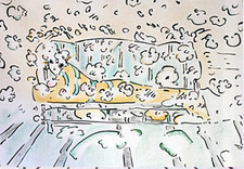 Peter Max "Lady On Couch - Giallo" FAI UN'OFFERTA DSSTD