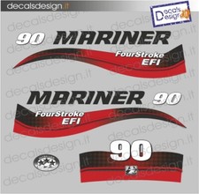 Adesivi motore marino fuoribordo Mariner 90 cv four stroke EFI barca decals