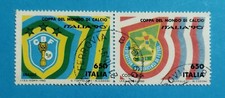 H1585- ITALIA - ITALY 1990 COPPA DEL MONDO DI CALCIO "ITALIA 90" IN COPPIA USATI