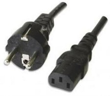 CAVO ALIMENTAZIONE C13 A SCHUKO X PC MONITOR STAMPANTE - 1.5 M METRI ca NERO NEW
