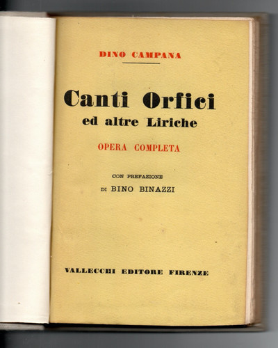 Dino campana canti orfici - dino,