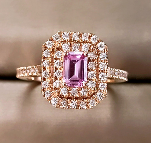 Anello zaffiro rosa naturale - anello,