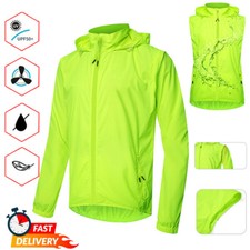 Giacca ciclismo uomo con strisce riflettenti antivento, maniche staccabili