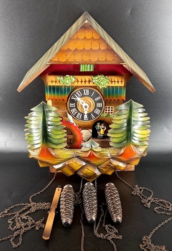 Orologio cucù foresta - foresta, nera