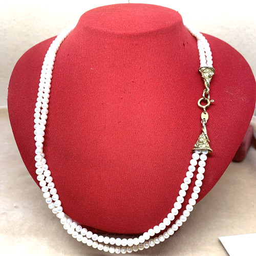 Collana due fili perle - due,