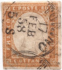 ANTICHI STATI ITALIANI - REGNO DI SARDEGNA: 4° Emissione (1855-63), #17c.