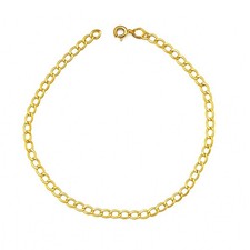 Bracciale oro giallo 18kt catena grumetta sottile lunghezza 18cm e mezzo unisex