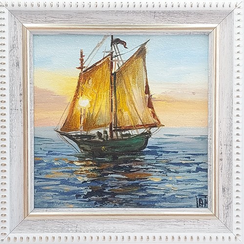 Dipinto olio paesaggio - , marino