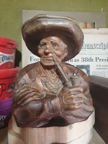 Scultura vintage legno - in,