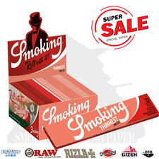 Cartine Smoking Thinnest Red King Size Slim Lunghe 25 Libretti