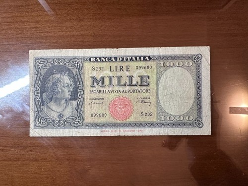 Banconota lire 1000 italia - lire,
