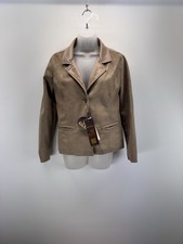 Giacca pelle beige A G Milano nuova vecchio stock 2015 donna taglia media