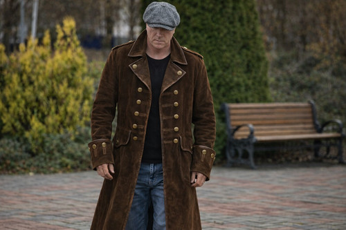 Trench coat pelle scamosciata