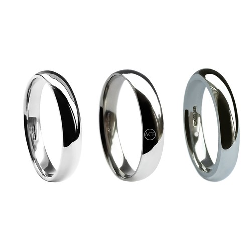 5mm 18ct oro bianco tribunale - 5mm,