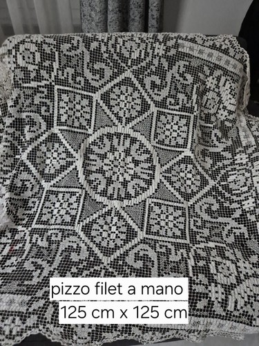 Antica tovaglia pizzo filet - tovaglia,