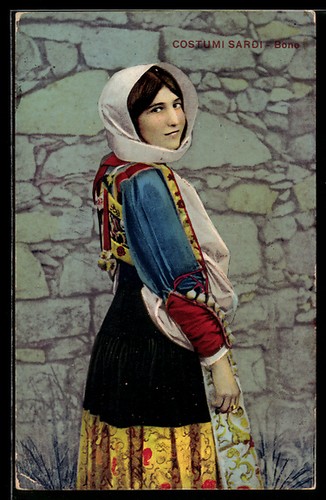 Cartolina bono costumi sardi - cartolina,