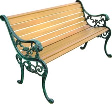 VivaGarden Panca da Giardino Miraggio in Ghisa e Legno cm 130x56x72 h Marrone