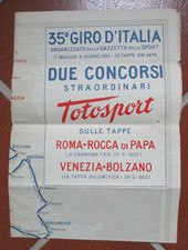 CICLISMO, 35° GIRO D'ITALIA 1952, TOTOSPORT,ROCCA DI PAPA,BOLZANO, TRIESTE T.L.T