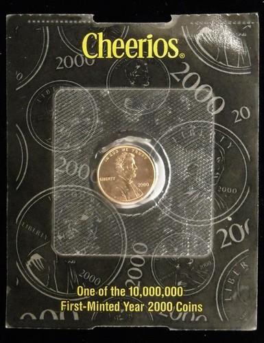 2000 lincoln cent cheerios - lincoln,