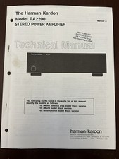 Amplificatore di potenza Harman Kardon PA2200 manuale tecnico servizio originale OEM
