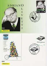 Macchina da scrivere Italia 2021 Olivetti Uomo d'affari inventori invenzioni 2x Maxicard