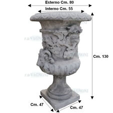 Grande vaso calice cornucopia cm 130 in cemento e marmo arredo giardino esterno