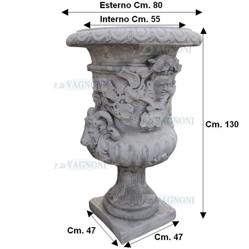 Grande vaso calice cornucopia