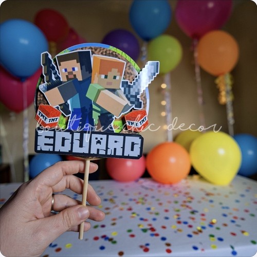 Topper torta minecraft - topper,