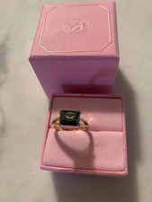 anello swarovski, pietra verde