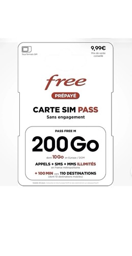 Carte sim prépayé free - sim,