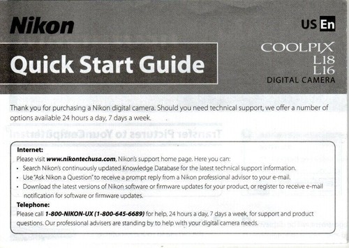 Nikon coolpix l18 - coolpix, l18/l16