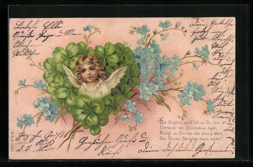 Cartolina angeli cuore - cartolina, su