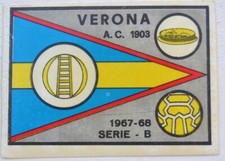 (HELLAS) VERONA. VENEZIA. scudetto. calciatori panini. 1967 1968. con velina