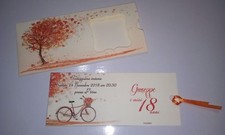 Biglietti - Inviti Compleanno 18 anni INVITI custodia tema AUTUNNO FOGLIE ALBERO