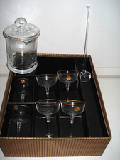 Servizio bicchieri in cristallo "IVAT" da aperitivo cocktail vintage