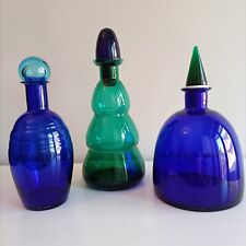 CARLO MORETTI 3 VASI MURANO GLASS TRE BOTTIGLIE VINTAGE VETRO SOFFIATO ANNI 80