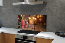 Parete posteriore cucina Tulup paraspruzzi in vetro 120x60 Candle twigs baubles boards