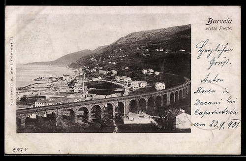 Cartolina trieste barcola - trieste,,