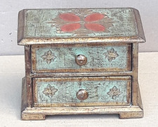 Antico Portagioie Cassettiera Stile  Barocco Fiorentino In Legno