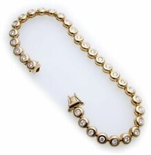 Bracciale Diamante 2,20ct Oro 750 Bracciale Tennis 18kt Oro Giallo