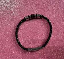 Bracciale 2 jewels in pelle nera e acciaio Unisex