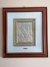 QUADRO GESU IN POLVERE DI ALABASTRO E BAGNO ARGENTO 59 X  53 CM