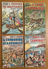 Emilio Salgari Ed.Sonzogno 1941 lotto n° 4 Racconti illustrati n°63-64-65-66