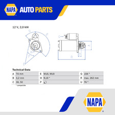 Motorino avviamento adatto a TOYOTA AVENSIS CT220 2.0D 97 a 99 2CTE Bosch 281000B010