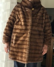 Giaccone in pelliccia di visone lavorazione orizzontale -taglia 46