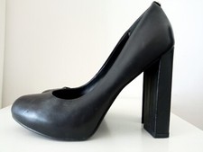 GUESS décolleté scarpe donna tacco 12 plateau pelle nero n. 38