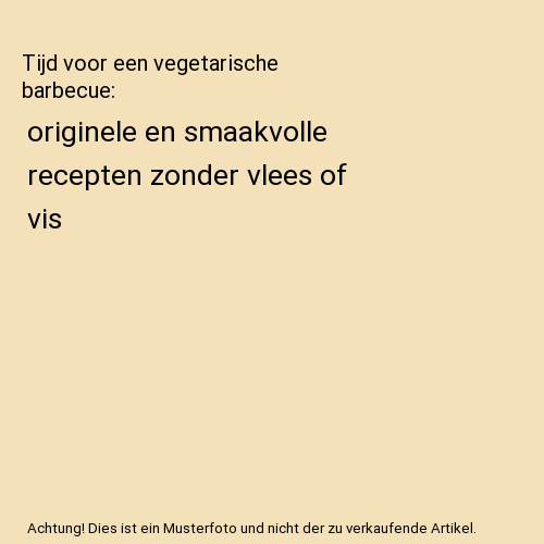 Tijd voor een - , vegetarische