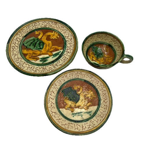 Vintage sgraffito maiolica - vintage,