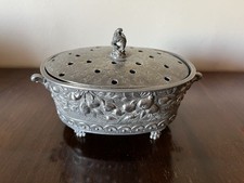 Scatola Ovale  In Peltro Con