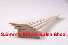 Foglio di legno di balsa spessore 2,5 mm larghezza 80 mm - per artigianato e modellismo scegli misura/quantità